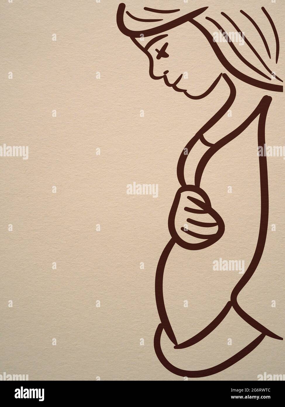 Pregnant women in red silhouettes sketch pattern grain png  PNGWing