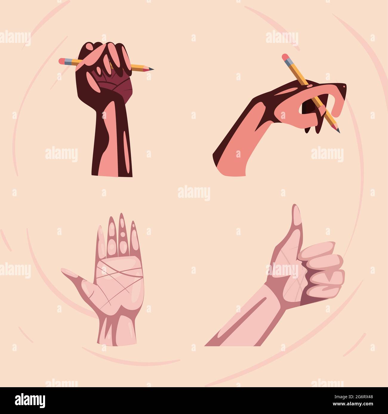 raising left hands in various ways Stock Vector Image & Art - Alamy