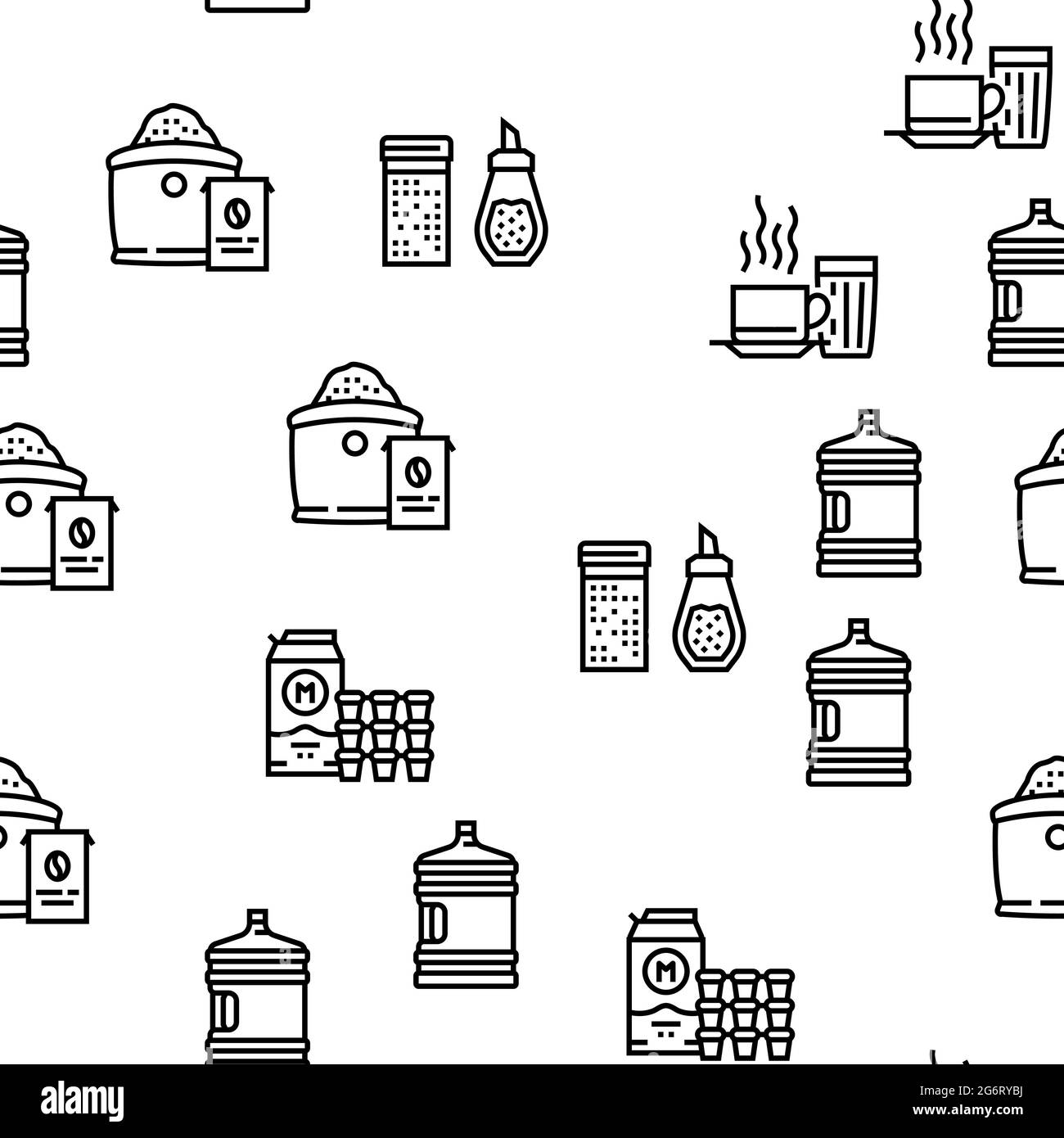 Coffee Shop Equipment Vector Seamless Pattern Stock Vector Image & Art ...