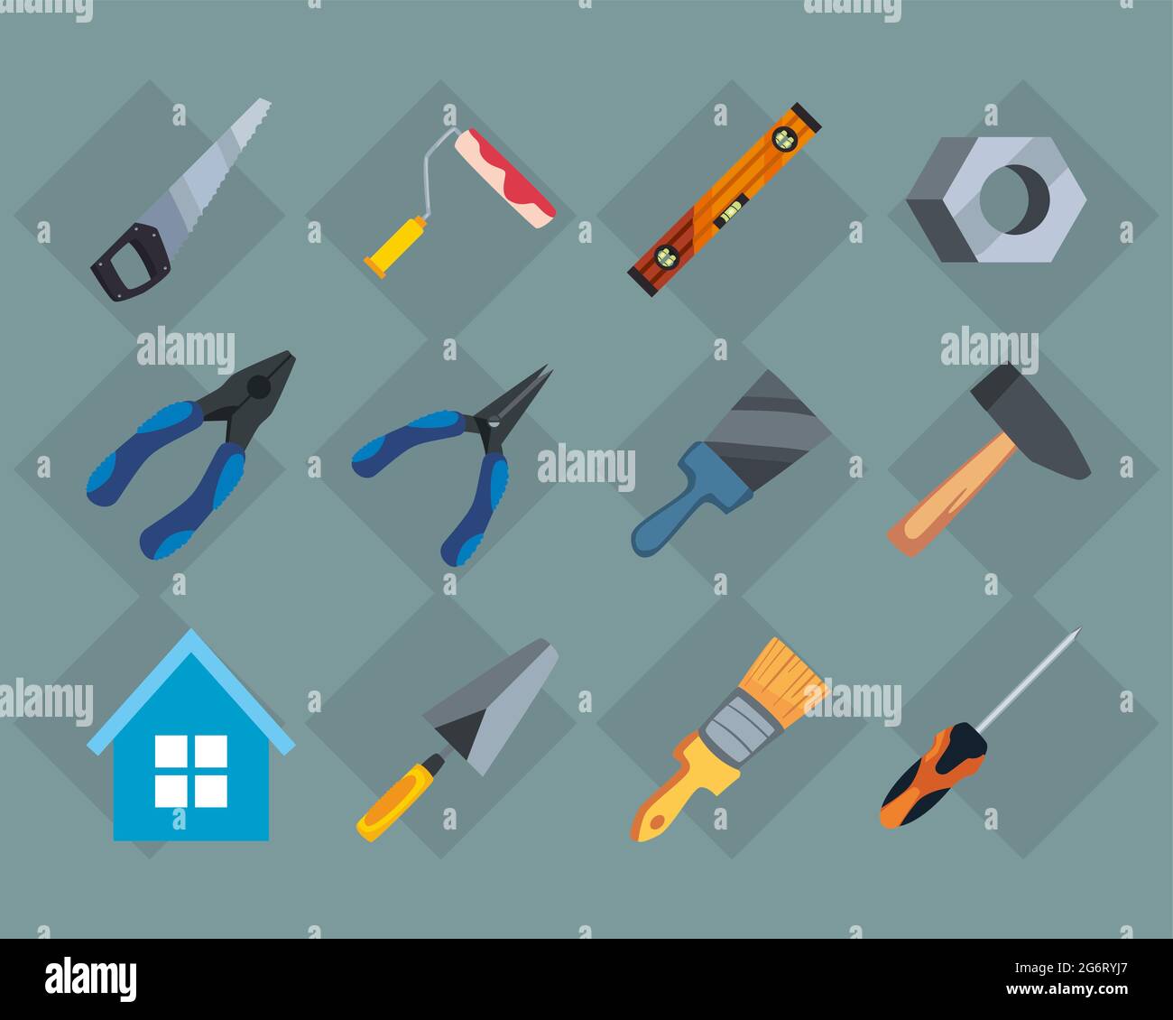 set of construction and carpentry tools Stock Vector Image & Art - Alamy