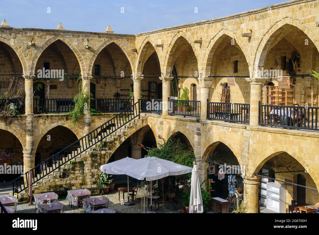 Nicosia, Cyprus - January 16, 2020: Buyuk Han or Great Inn in Turkish Nicosia. Ottomans caravansarai Stock Photo