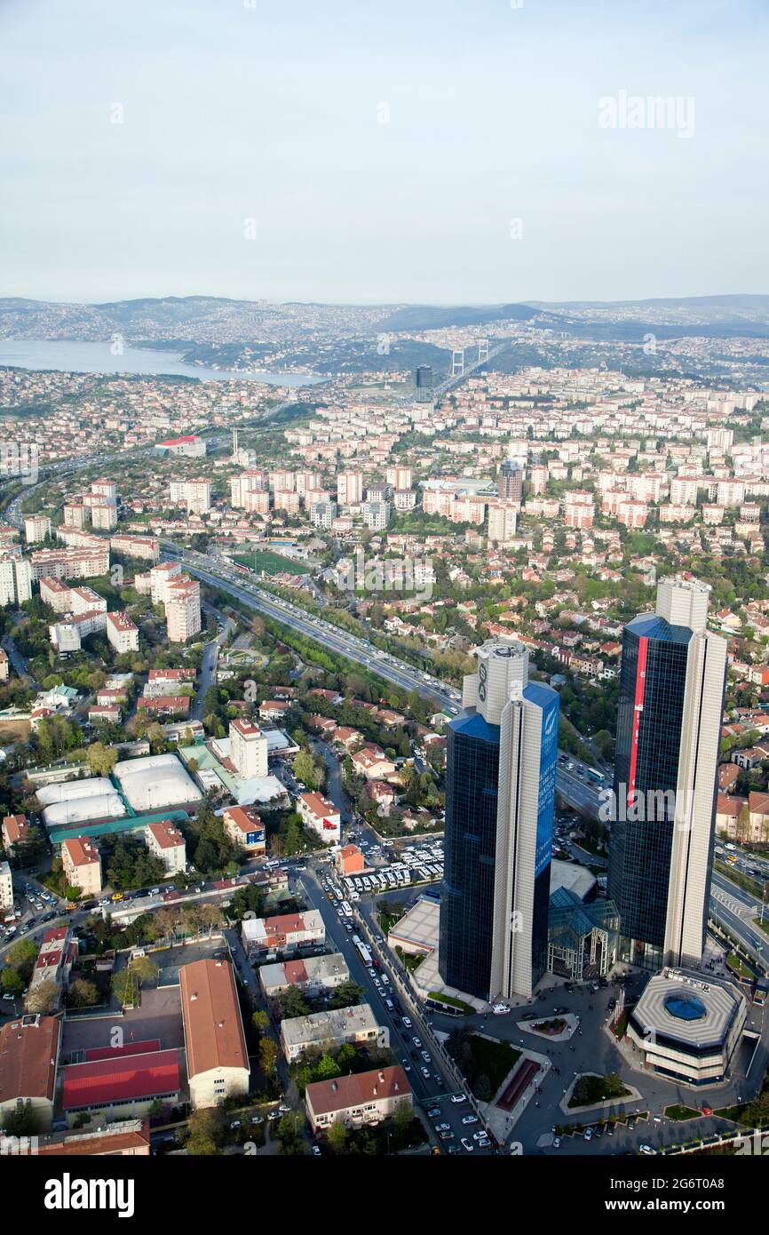Istanbul,Turkey - 04-12-2013::Istanbul view from the terrace of the sapphire tower Stock Photo