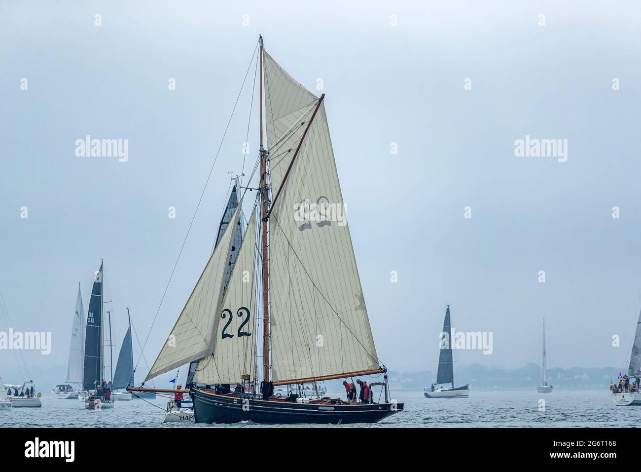 Sailing in the Solent Stock Photo Alamy