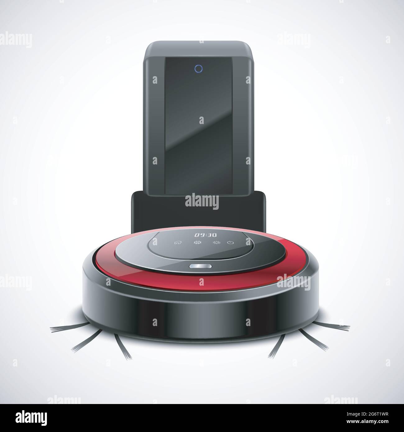 Modern robot vacuum cleaner charging battery Stock Vector Image & Art