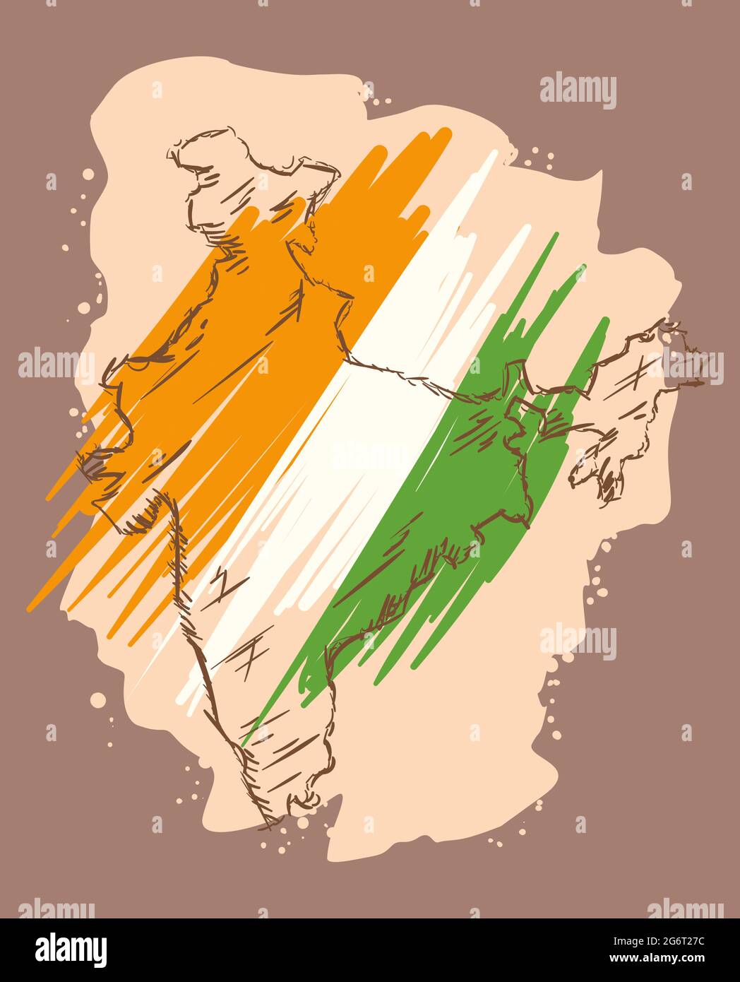 Outline sketch map asia Stock Vector Images - Alamy