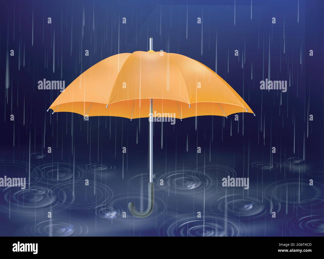 Orange umbrella under rain Stock Vector Image & Art Alamy