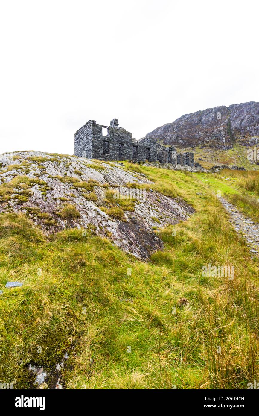 Cwmorthin Terrace, slate miners barracks, also called Tai Llyn, Bleneau