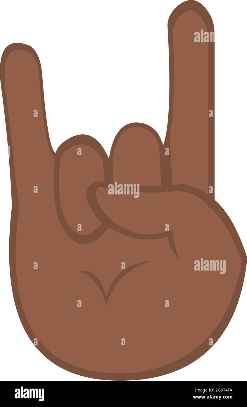 Vector emoticon illustration of a hand making horns or heavy metal