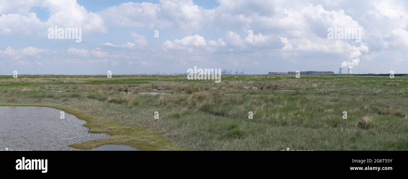 Extra large panoramic view over the agriculture fields and nature