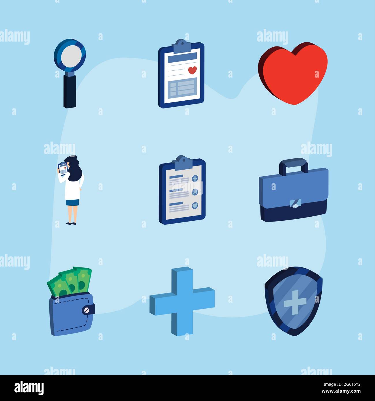 set of icons isometric medical insurance Stock Vector Image & Art - Alamy