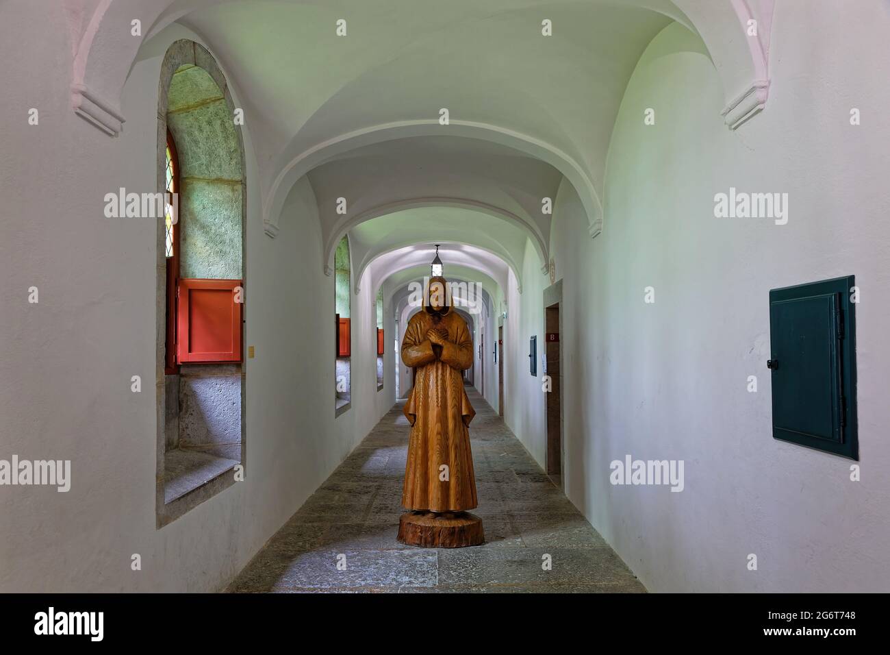 ST-PIERRE DE CHARTREUSE, FRANCE, June 6, 2021 :  Statue of Saint Bruno in the museum of Grande Chartreuse Monastery. Stock Photo