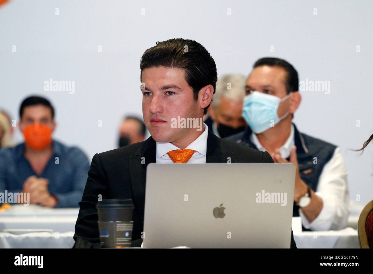 MEXICO CITY, MEXICO - JULY 5: The governor-elect of the state of Nuevo León, Samuel García during the XXI Session of the National Council on July 5, 2021 in Mexico City, Mexico. (Photo by Eyepix/Sipa USA) Stock Photo