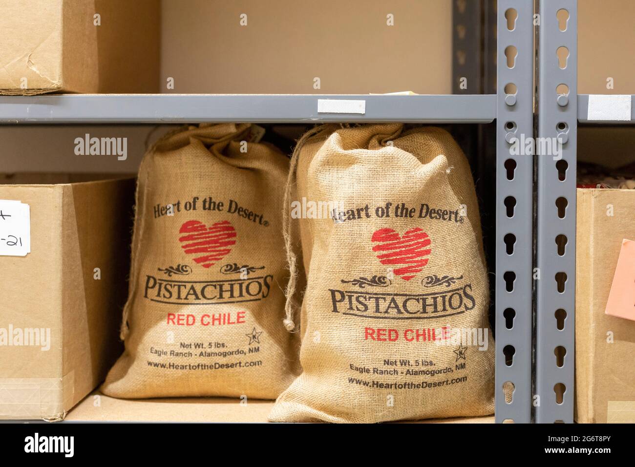 Alamogordo, New Mexico Eagle Ranch, where Heart of the Desert pistachios are grown. Processed