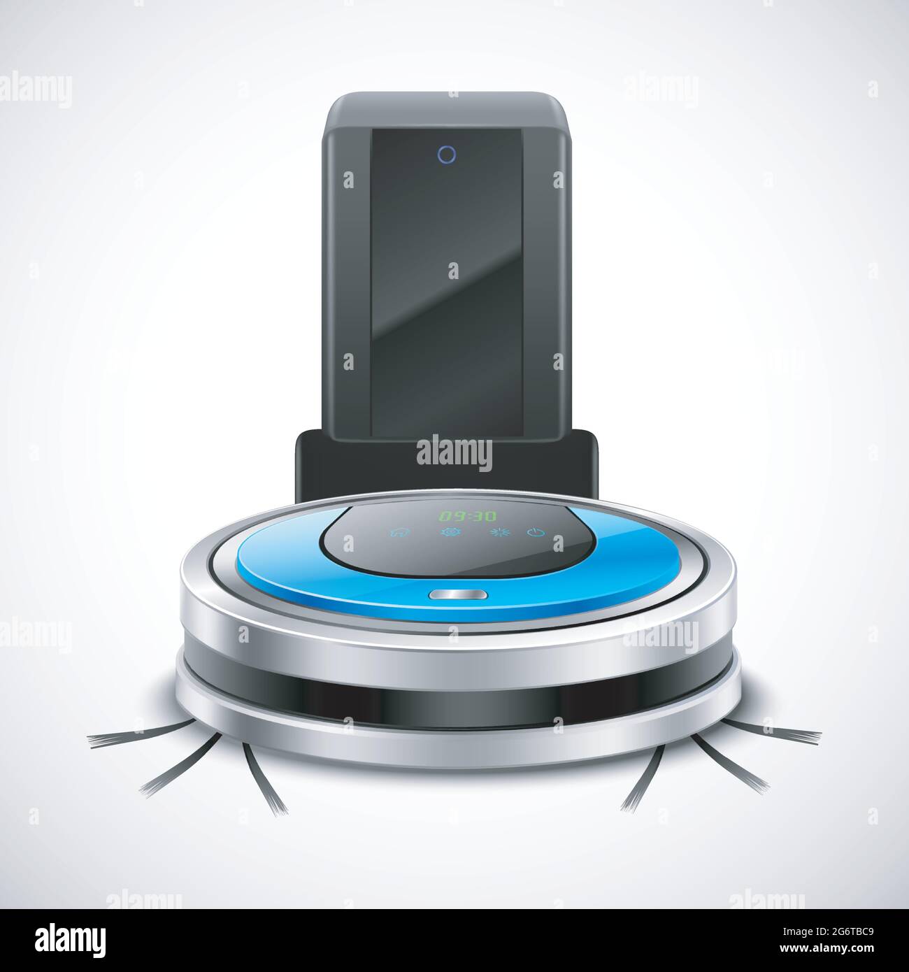 Modern robot vacuum cleaner charging battery Stock Vector Image & Art