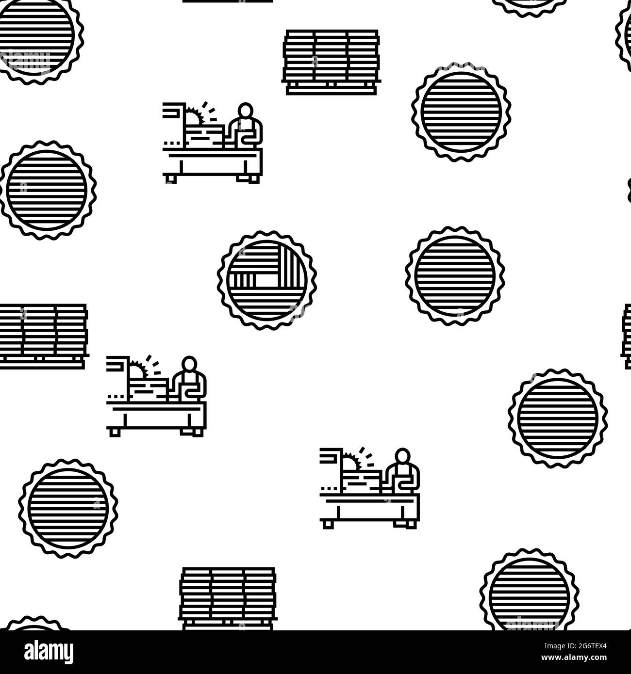 Sawmill Cut Service Vector Seamless Pattern Stock Vector Image & Art