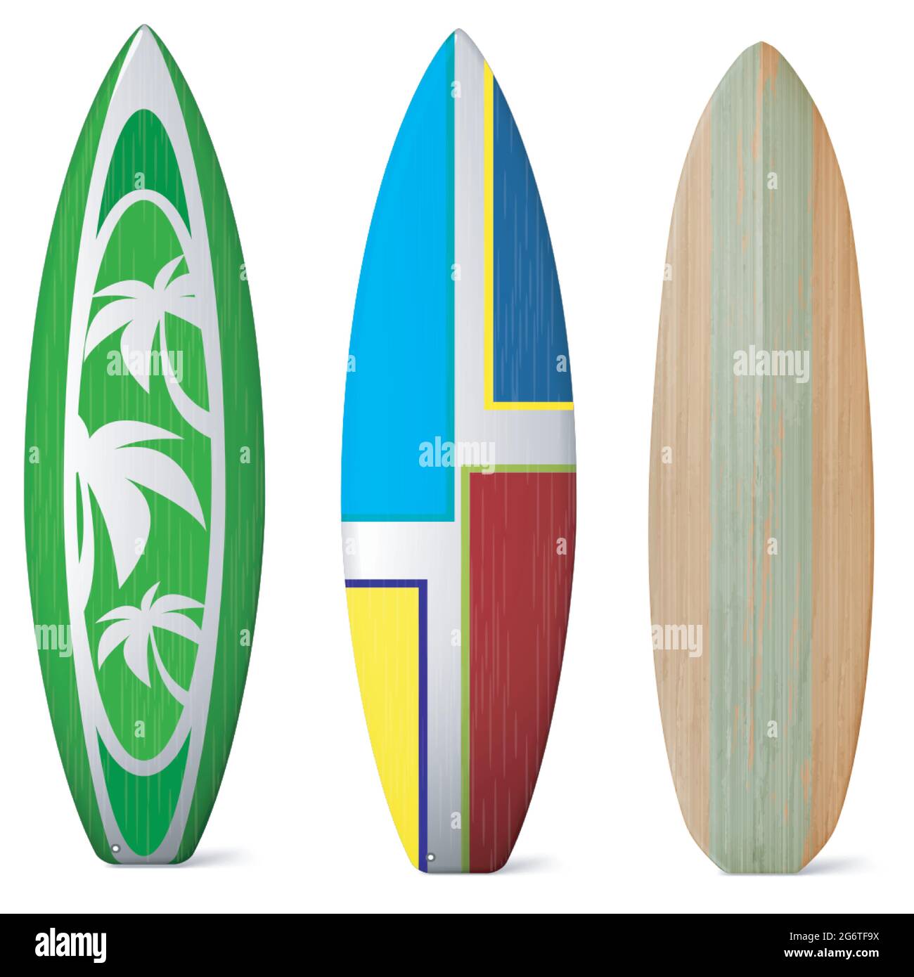 Surfboards set with different bright Stock Vector Image & Art - Alamy