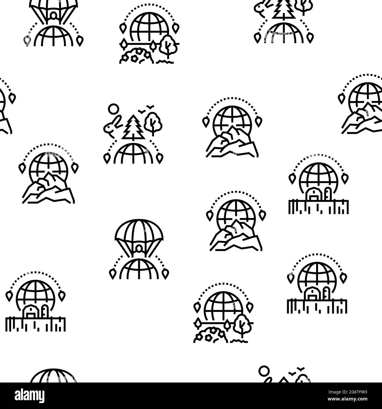 Tourism Travel Types Vector Seamless Pattern Stock Vector Image & Art ...