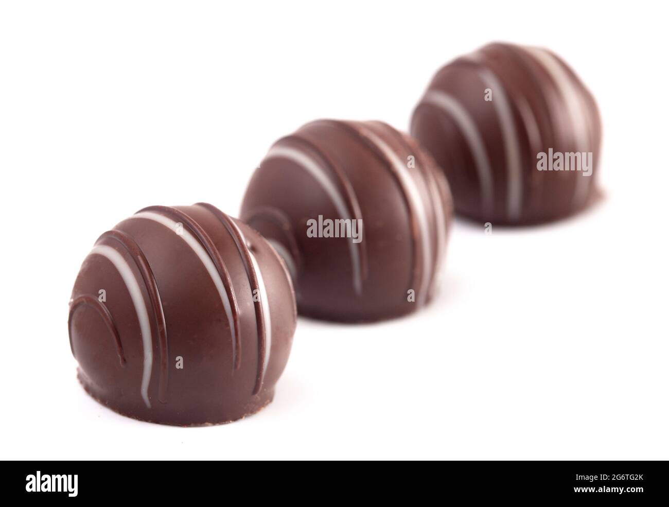 Dark Chocolate Truffles Isolated on a White Backgroun Stock Photo