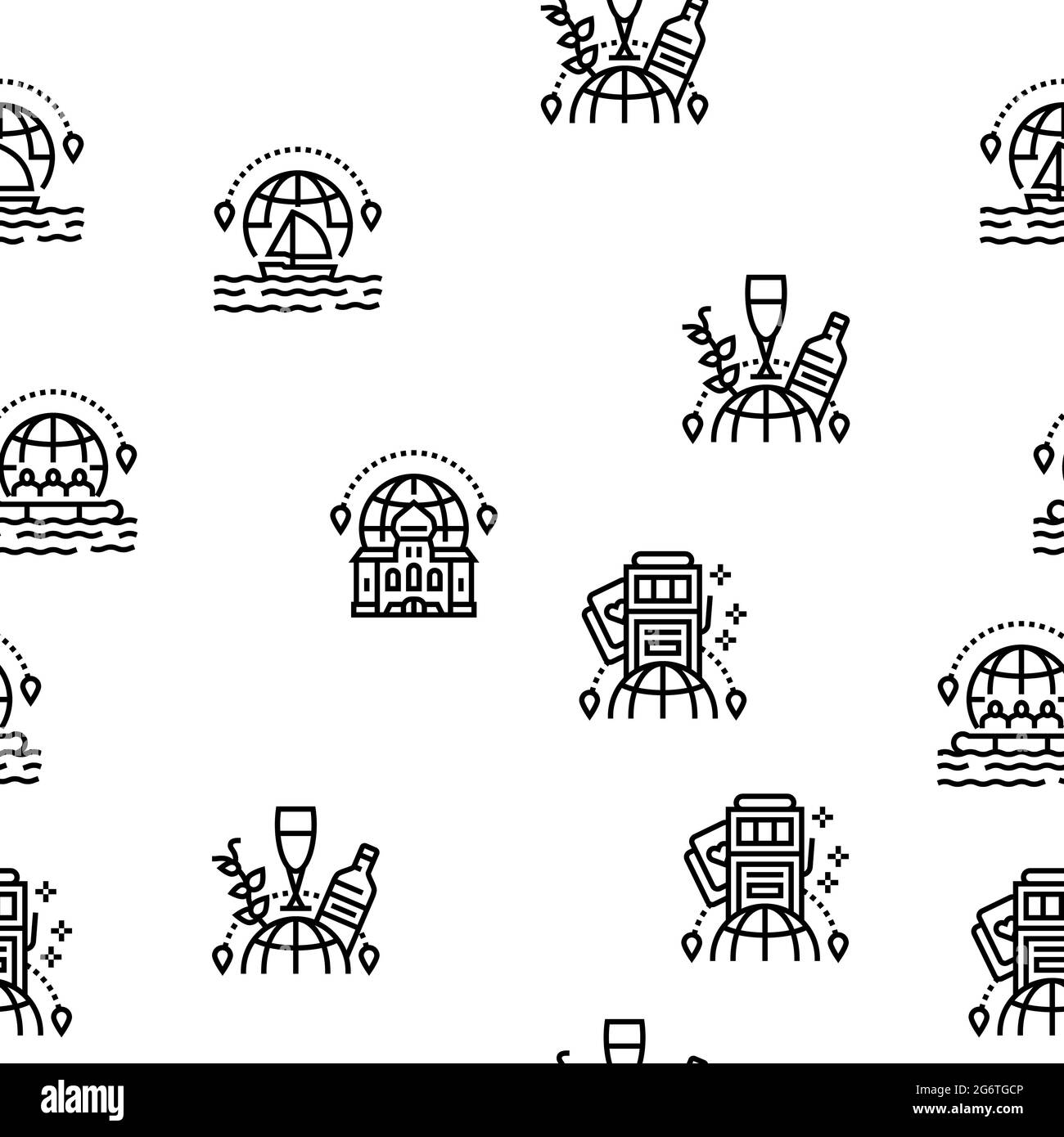 Tourism Travel Types Vector Seamless Pattern Stock Vector Image & Art ...