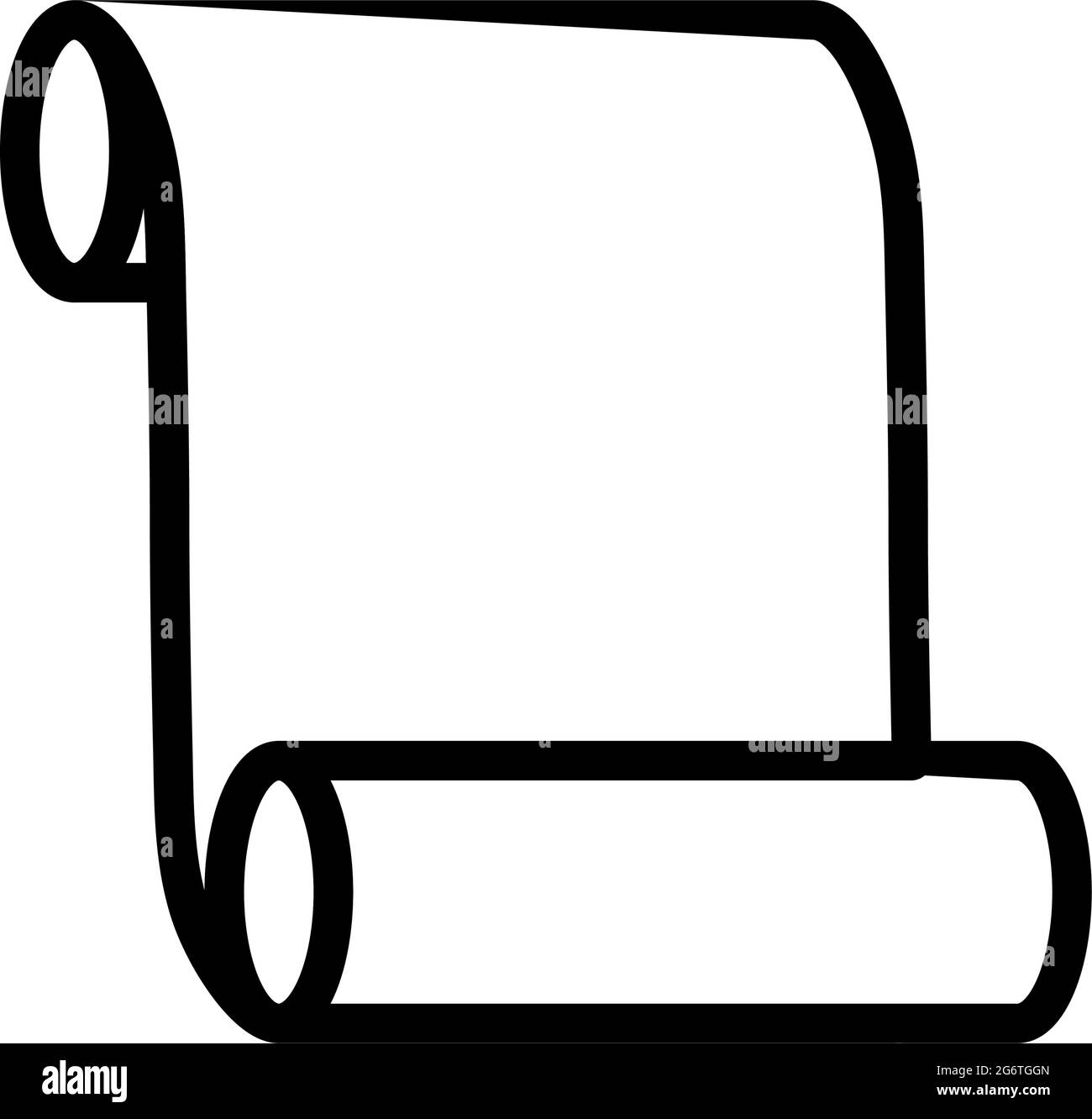 Canvas Scroll Icon. Bold outline design with editable stroke width. Vector Illustration Stock