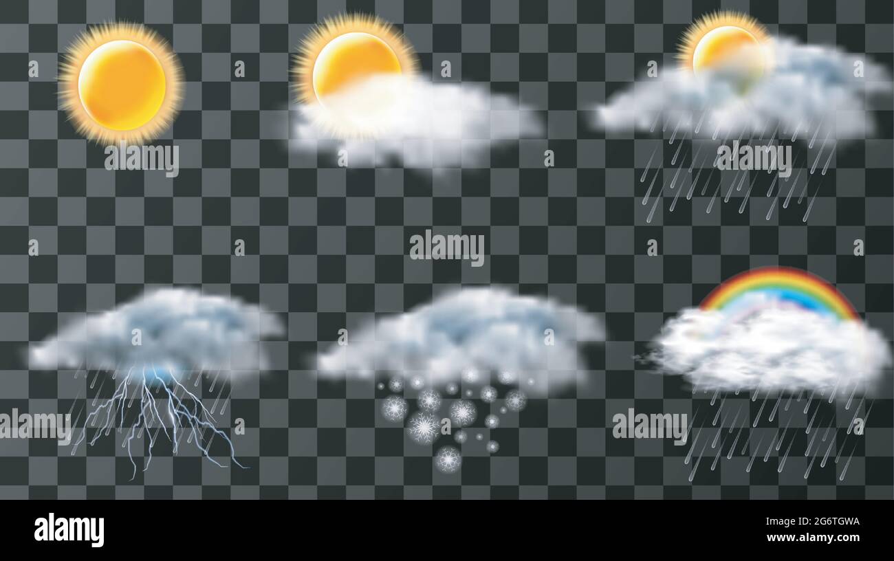 Set weather forecast icons Stock Vector