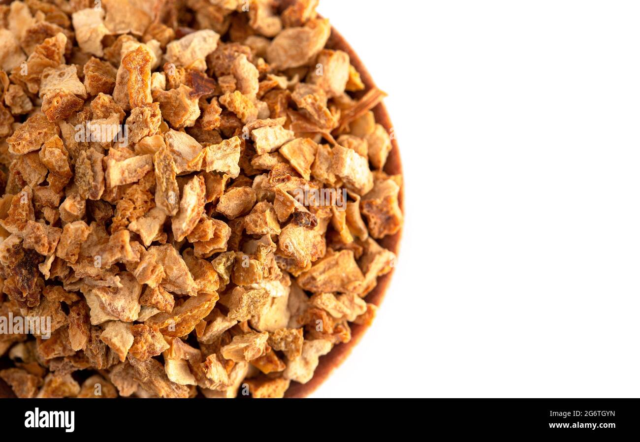 Dehydrated Lemon Peel Isolated on a White Background Stock Photo