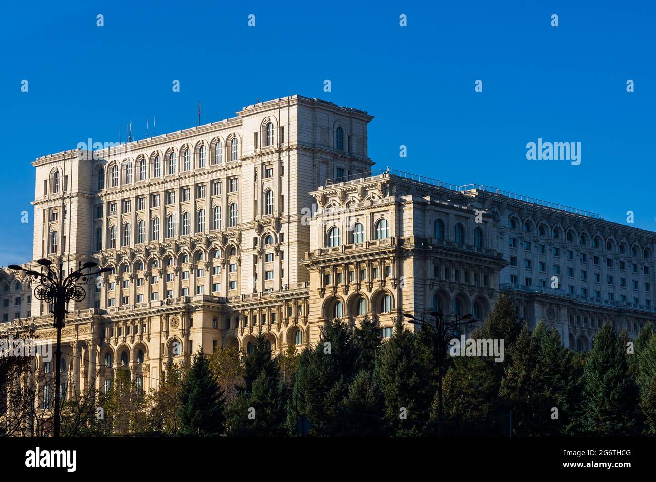 Palace of Parliament at night time, Bucharest, Romania Stock Photo