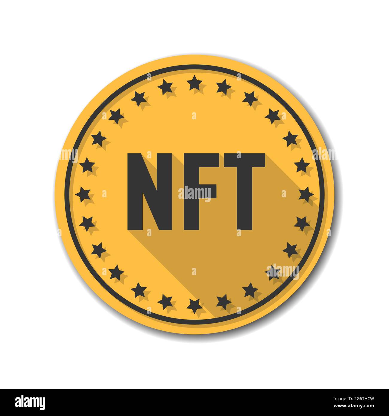 NFT crypto currency Token coin icon button illustration Stock Vector