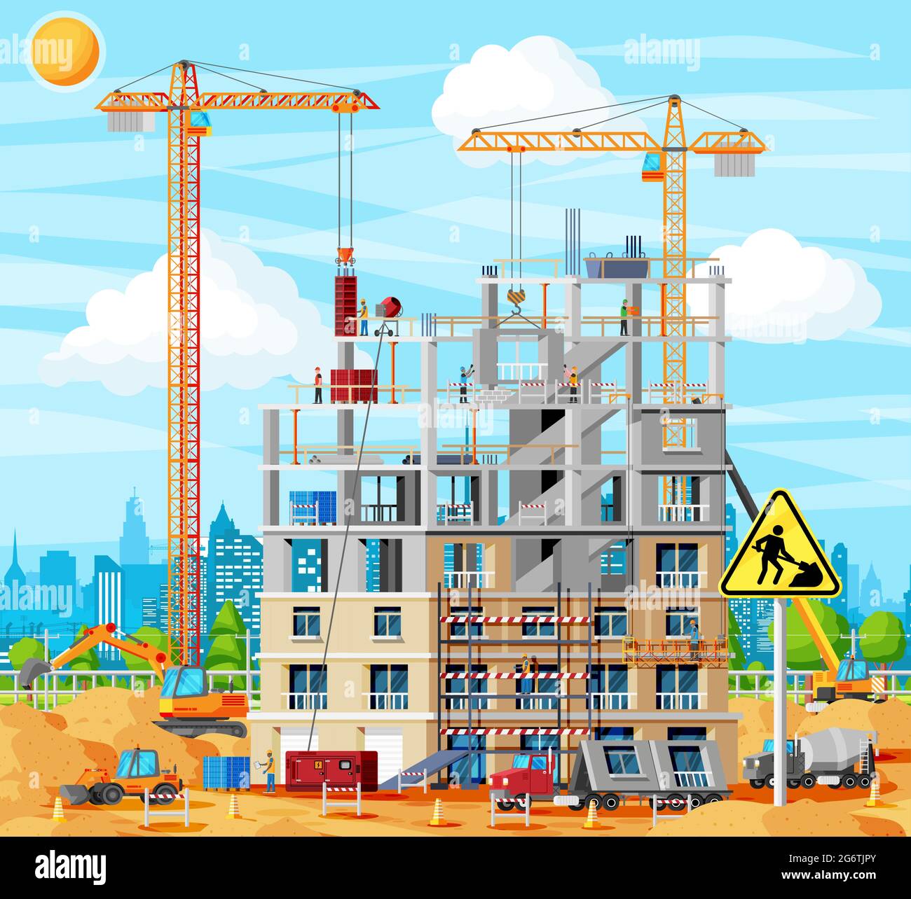 Construction Site Banner Stock Vector Image & Art - Alamy