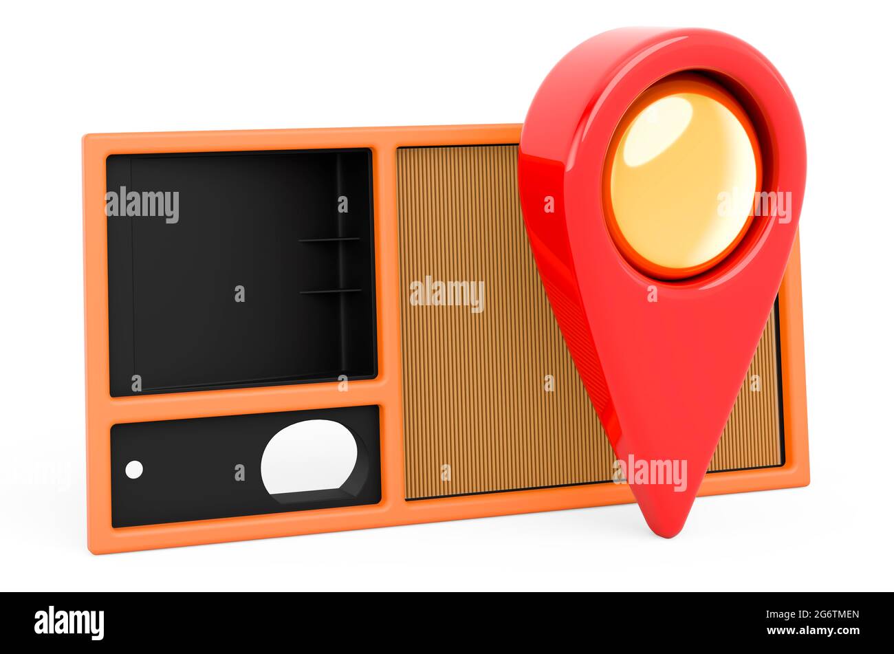 Map pointer with air filter, 3D rendering isolated on white background ...