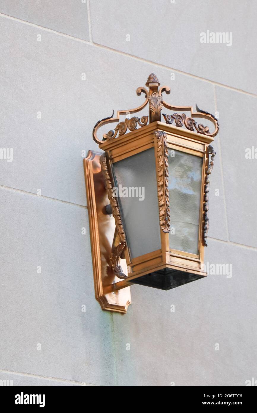 Bronze gold ornate gas outdoor exterior lantern light Stock Photo Alamy