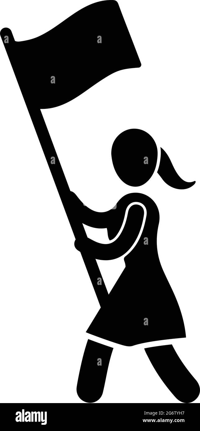Flag carrier, guide icon - Vector EPS file. Perfect use for print media ...