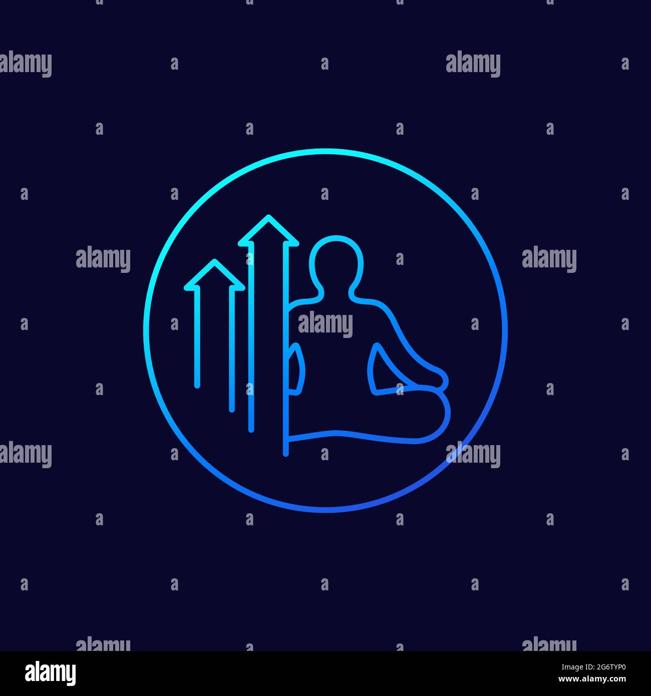 meditation and growth line vector icon Stock Vector
