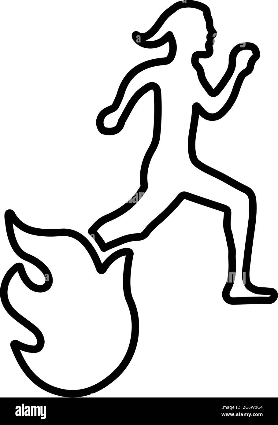 Run, runner, fire danger icon - Simple editable vector EPS file. Stock Vector