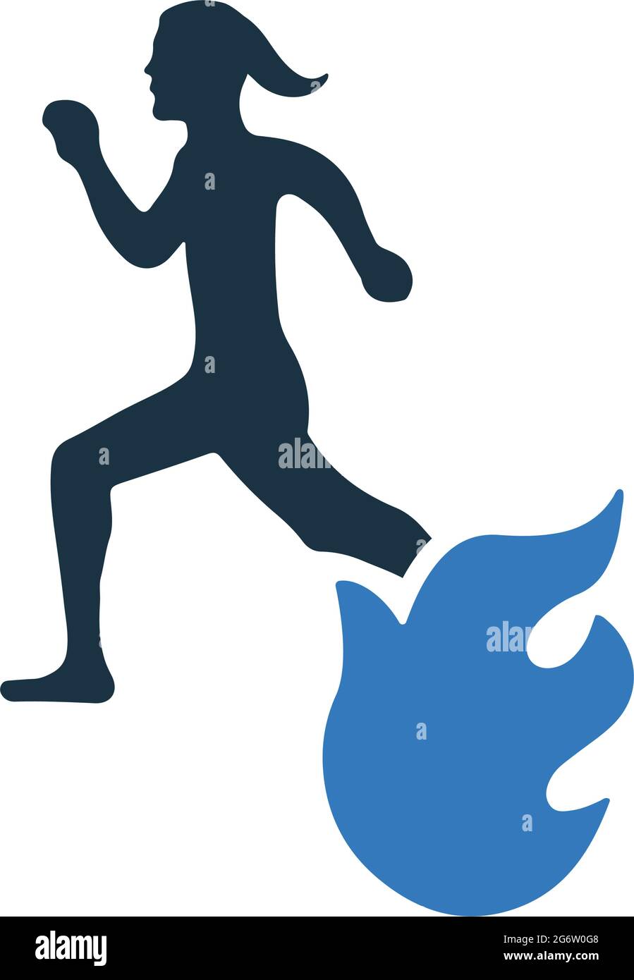 Run, runner, fire danger icon - Simple editable vector EPS file. Stock Vector