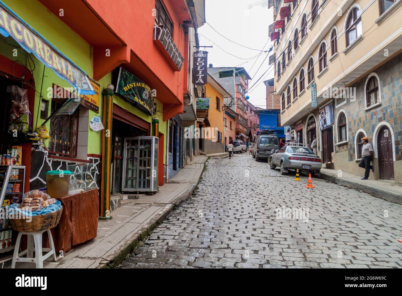 COROICO, BOLIVIA - APRIL 30, 2015: View of a street in Coroico, Bolivia Stock Photo