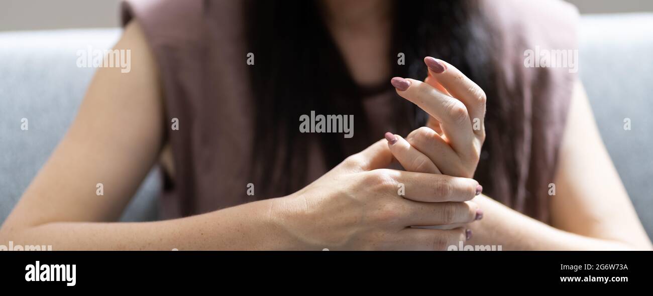 Hand Knuckle Finger Joint Crack. Fingers Snap Stock Photo