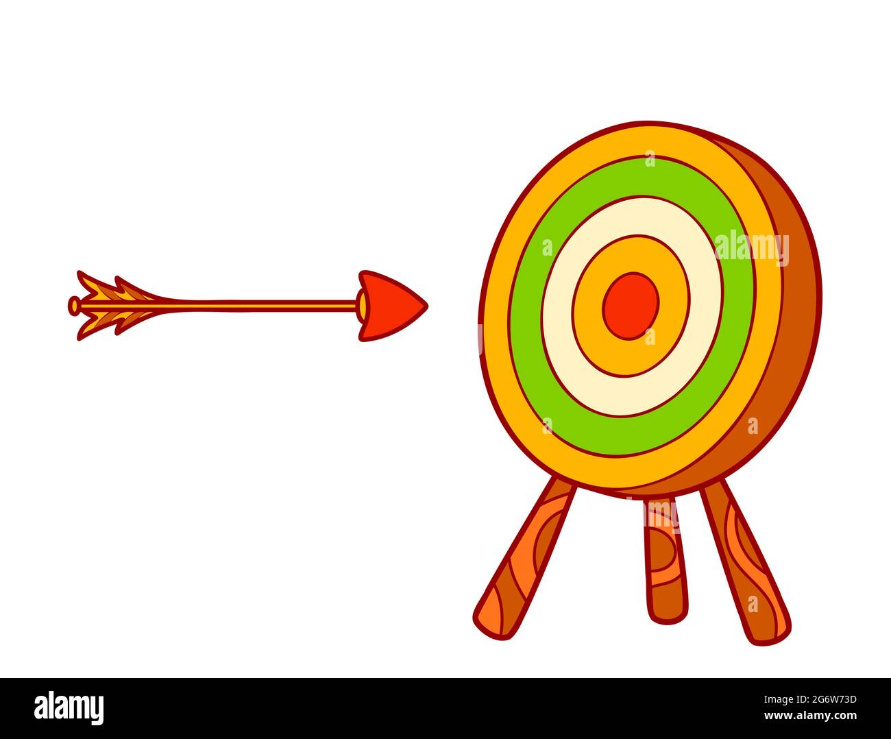 Cute arrow and target cartoon. Arrow and target clipart vector