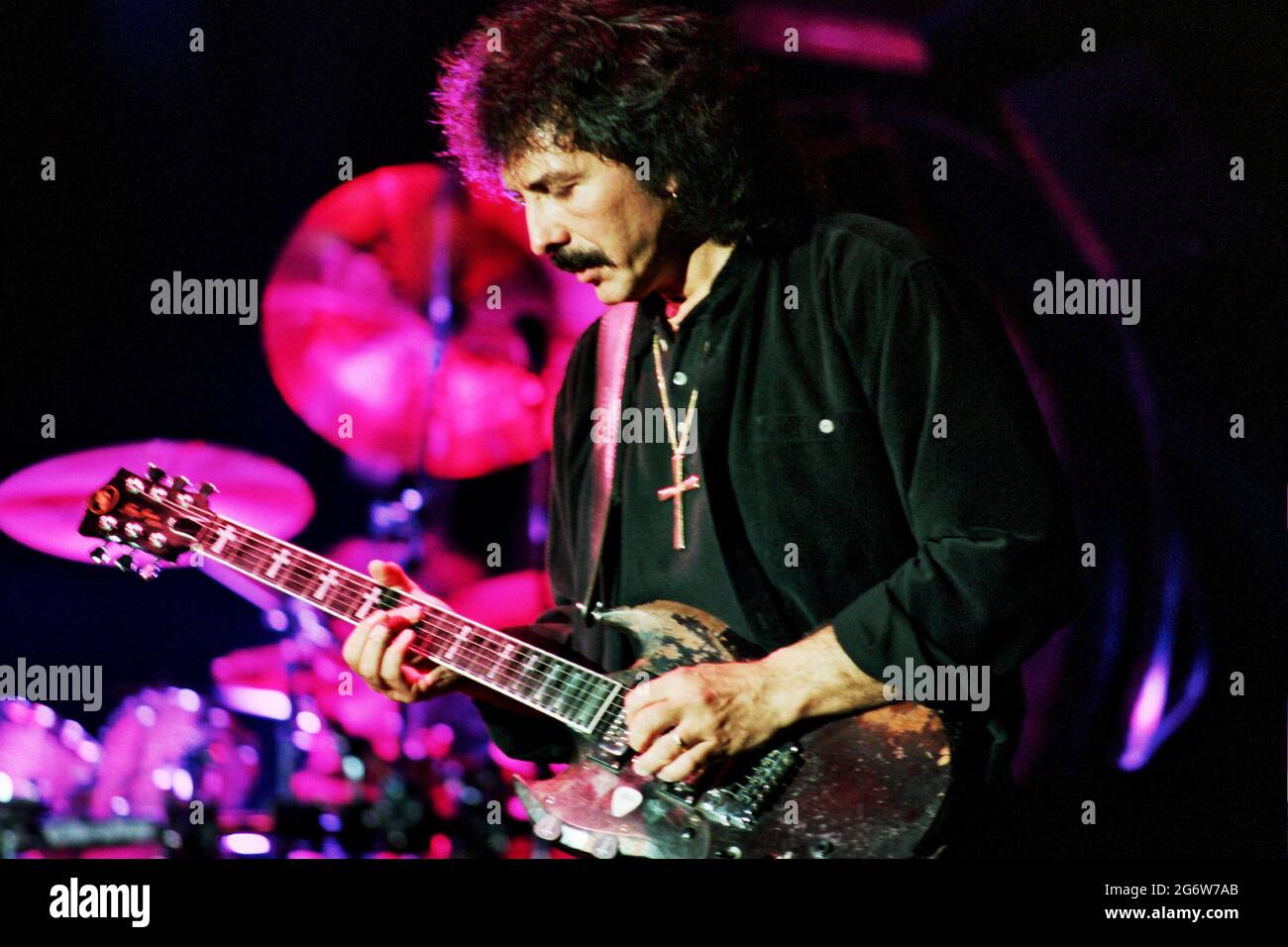 Black Sabbath, guitarist Tony Iommi, pioneers of heavy metal music.photo Kazimierz Jurewicz, Stock Photo