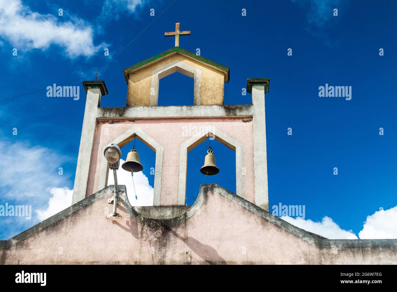 Church in Cruz Loma village near Coroico, Bolivia Stock Photo