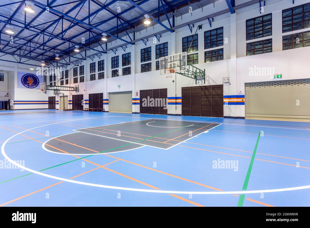 Interior of the British International School gymnasium in Phuket, Thailand. Stock Photo