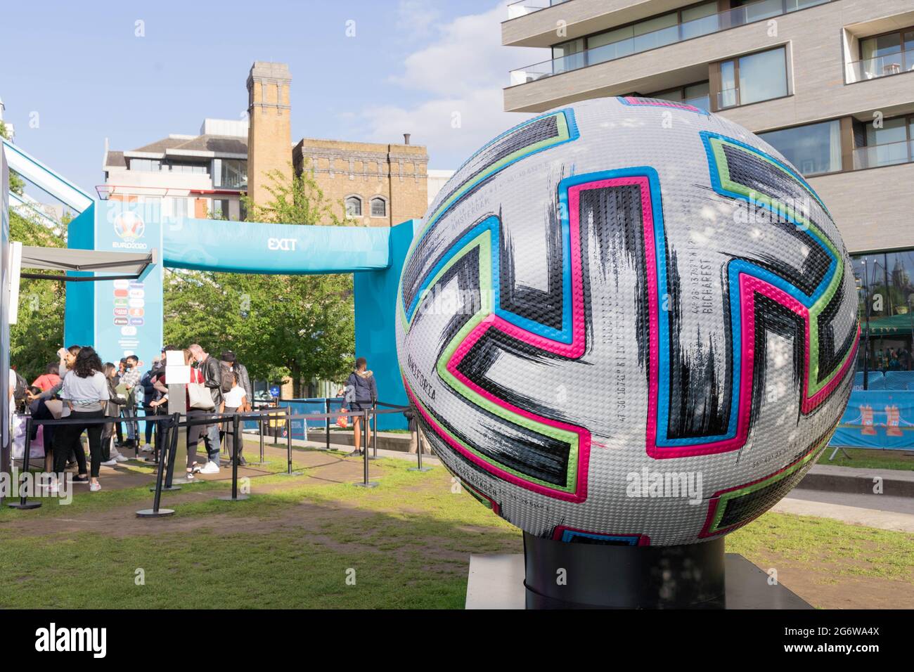 official giant football seen at Potter field park, London, England