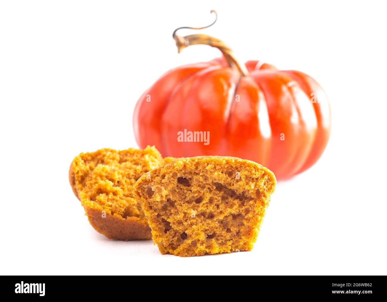 Pumpkin Spice Muffins Isolated on a White Background Stock Photo