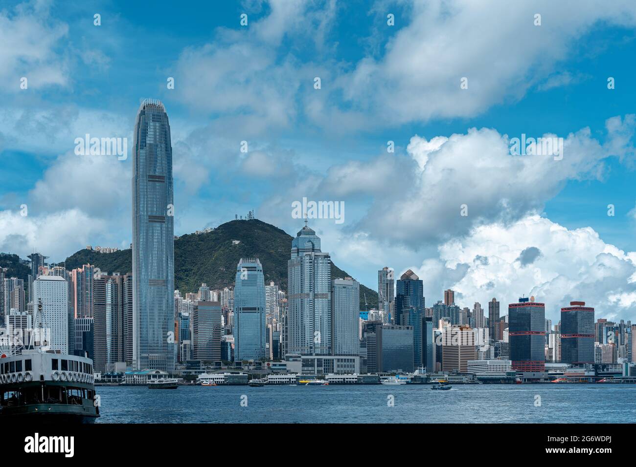 Panorama of Victoria Harbor of Hong Kong Stock Photo - Alamy