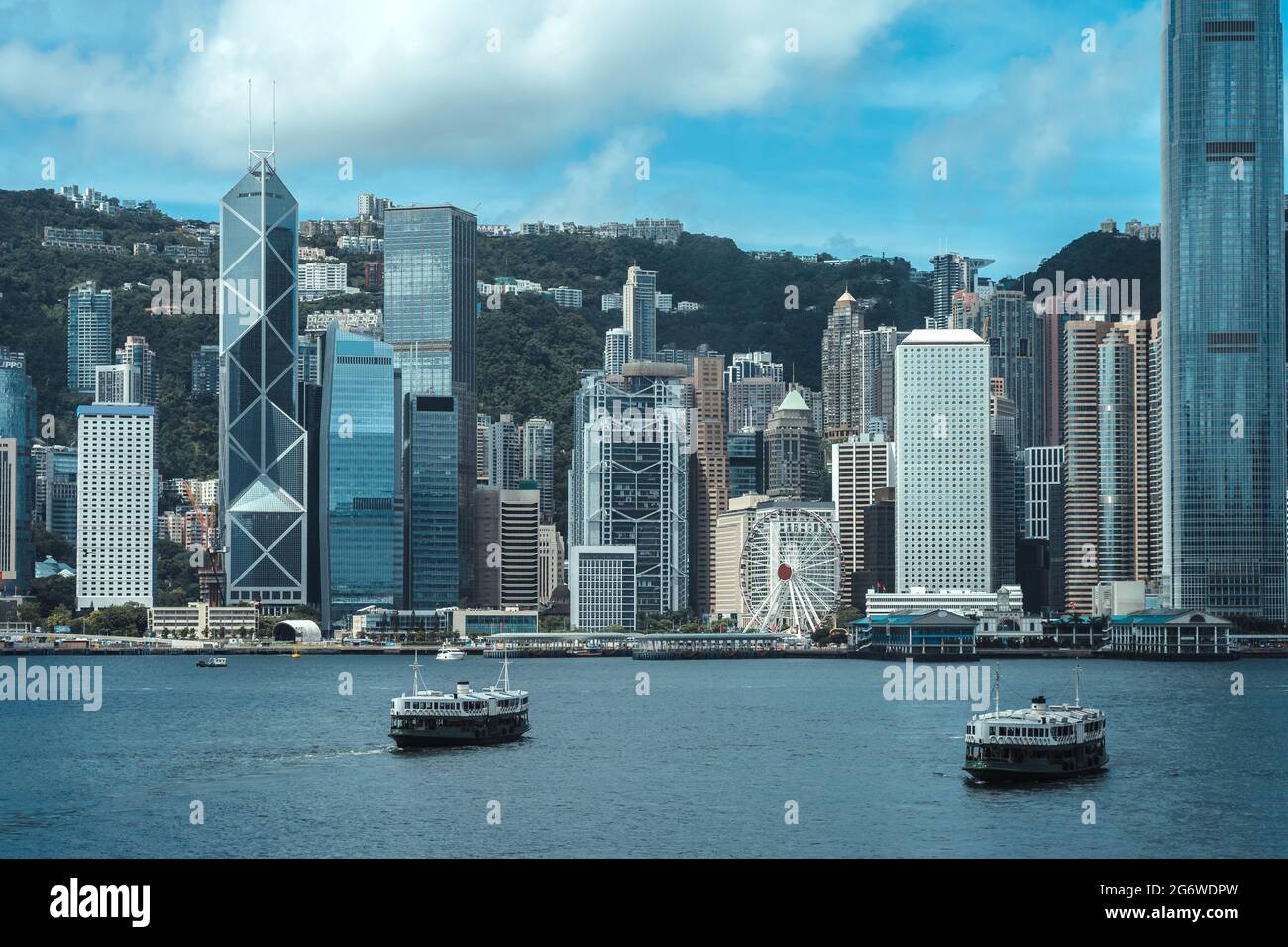 Panorama of Victoria Harbor of Hong Kong Stock Photo - Alamy