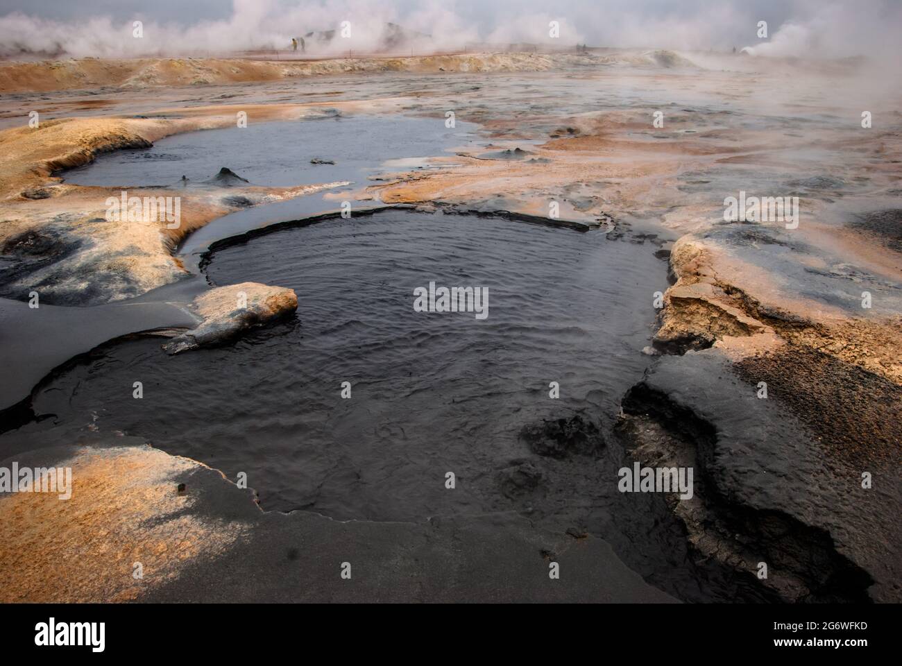 Mud pot near Námafjall Stock Photo Alamy