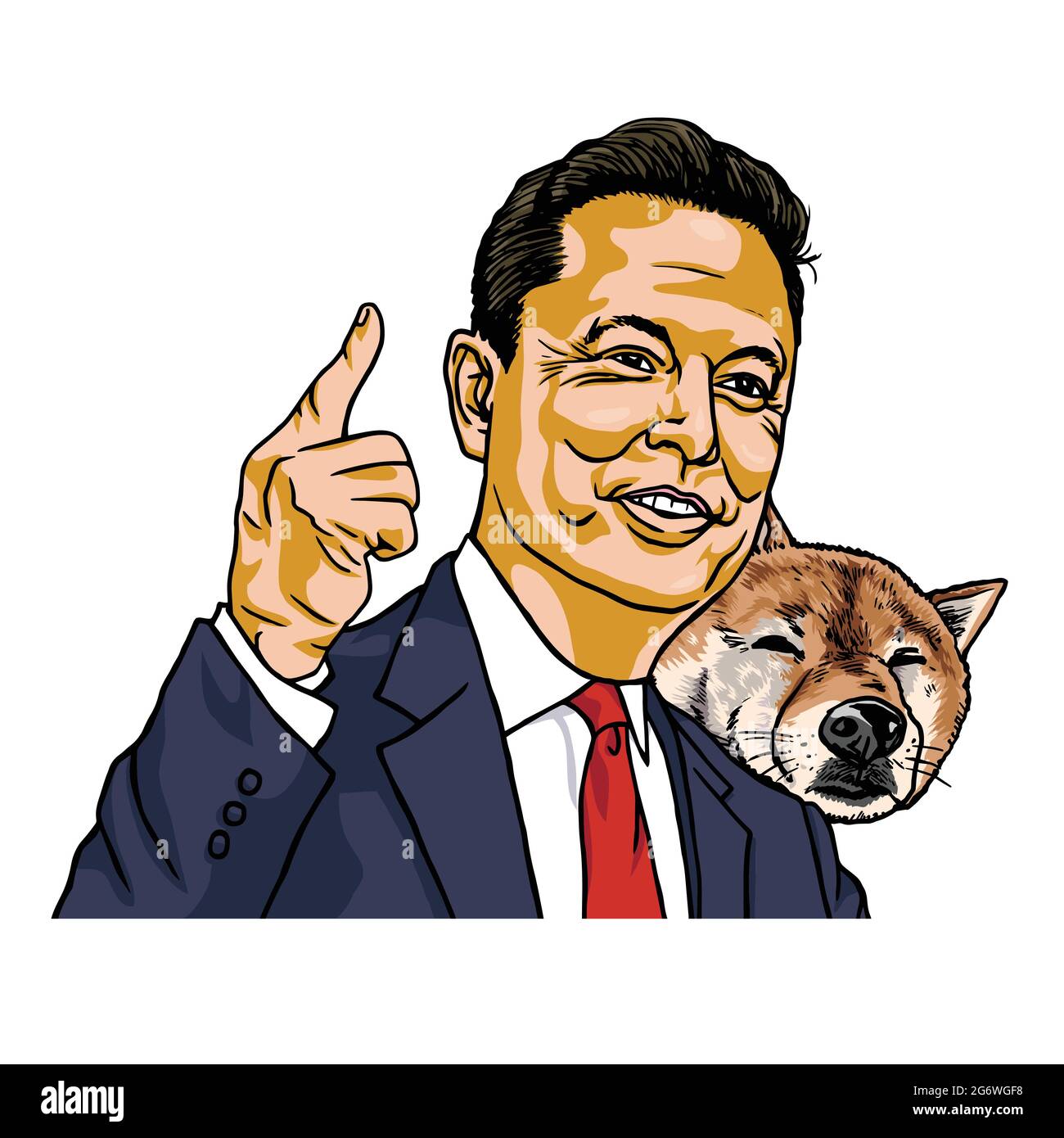 Elon Musk and Doge Dogecoin Shiba Inu Dog Vector Cartoon Portrait  Illustration. Los Angeles, May 26, 2021 Stock Vector Image & Art - Alamy