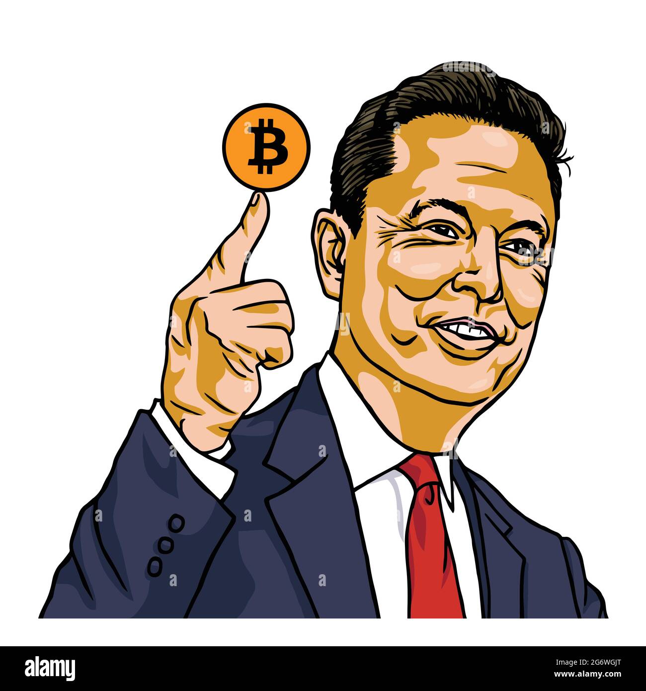 Elon Musk Holding Bitcoin Vector Cartoon Portrait Illustration. Los  Angeles, March 31, 2021 Stock Vector Image & Art - Alamy