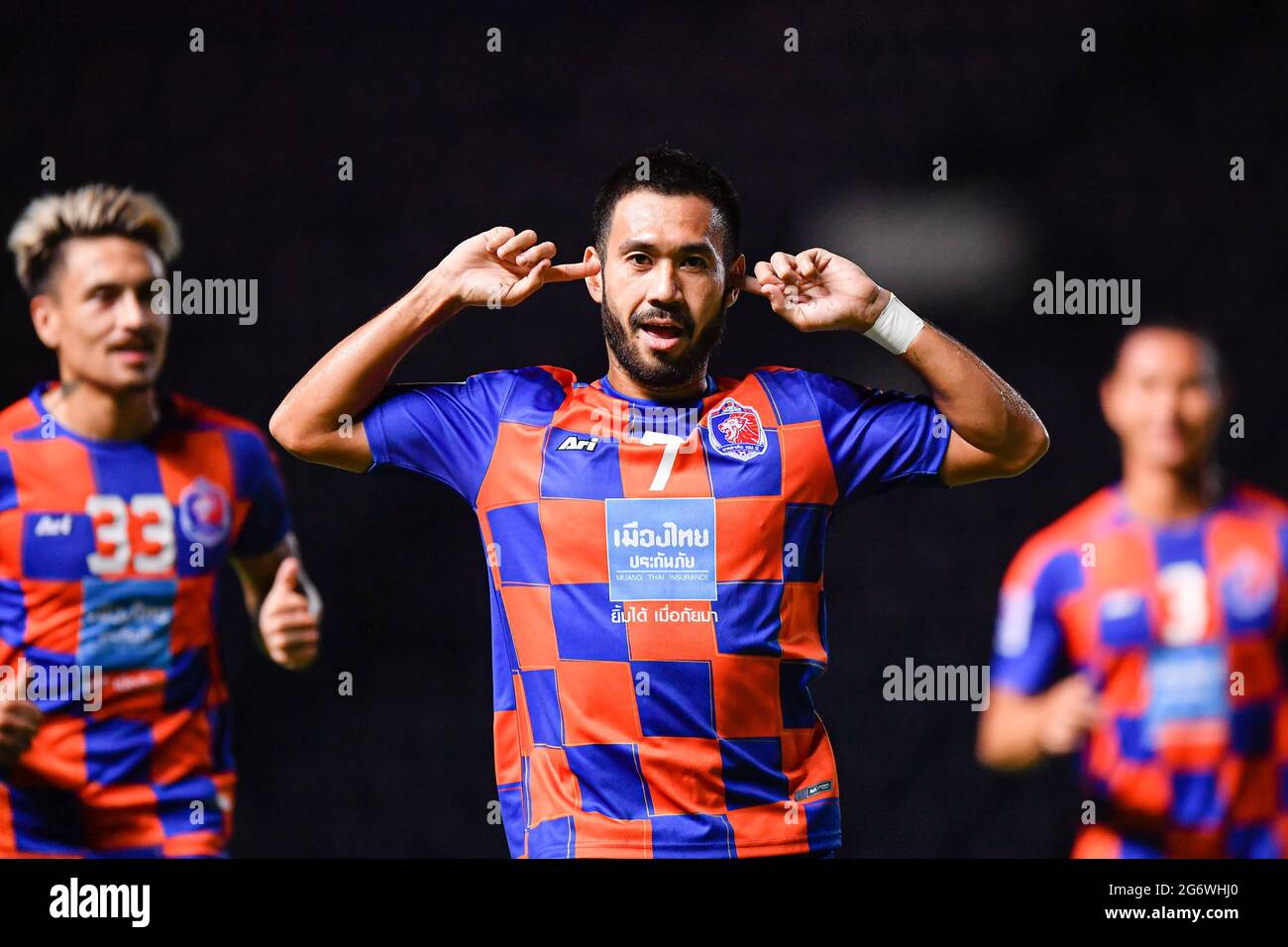 Buriram Thailand 06th July 21 Pakorn Prempak Of Port Fc Celebrates A Goal During The Afc Champions League 21 Group J Match Between Port Fc And Kitchee Sc At Buriram Stadium Final