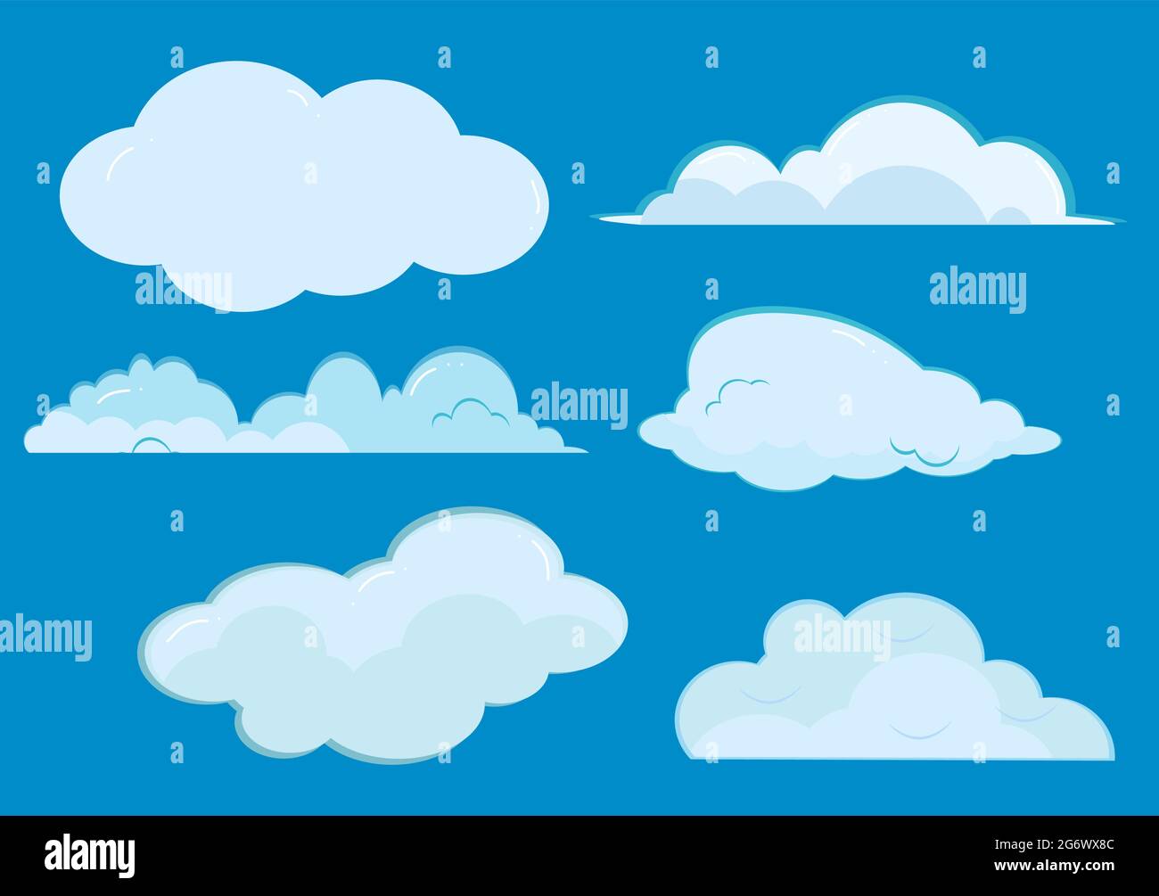 Set of Cloud Icon Illustration on a Blue Background For Wallpaper or ...